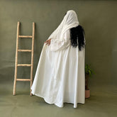 عباية بيضاء دانتيل